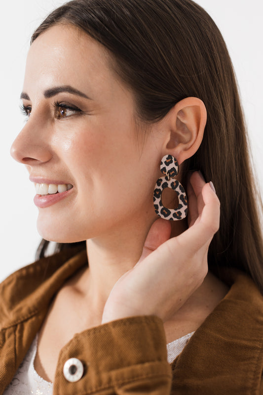 Geo Leopard earrings