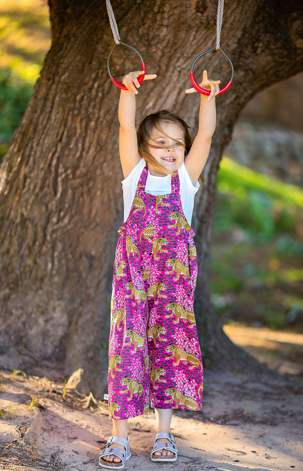 Dungaree- Pink Trendy Tiger - Babalu boutique