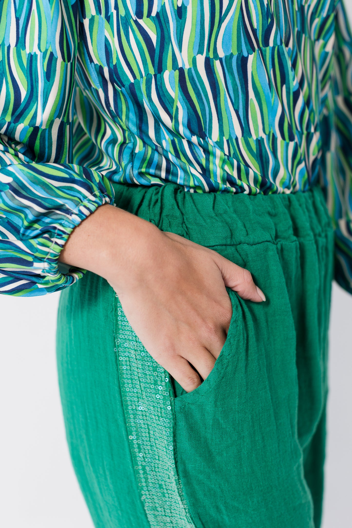 Italian pants - Green dream linen