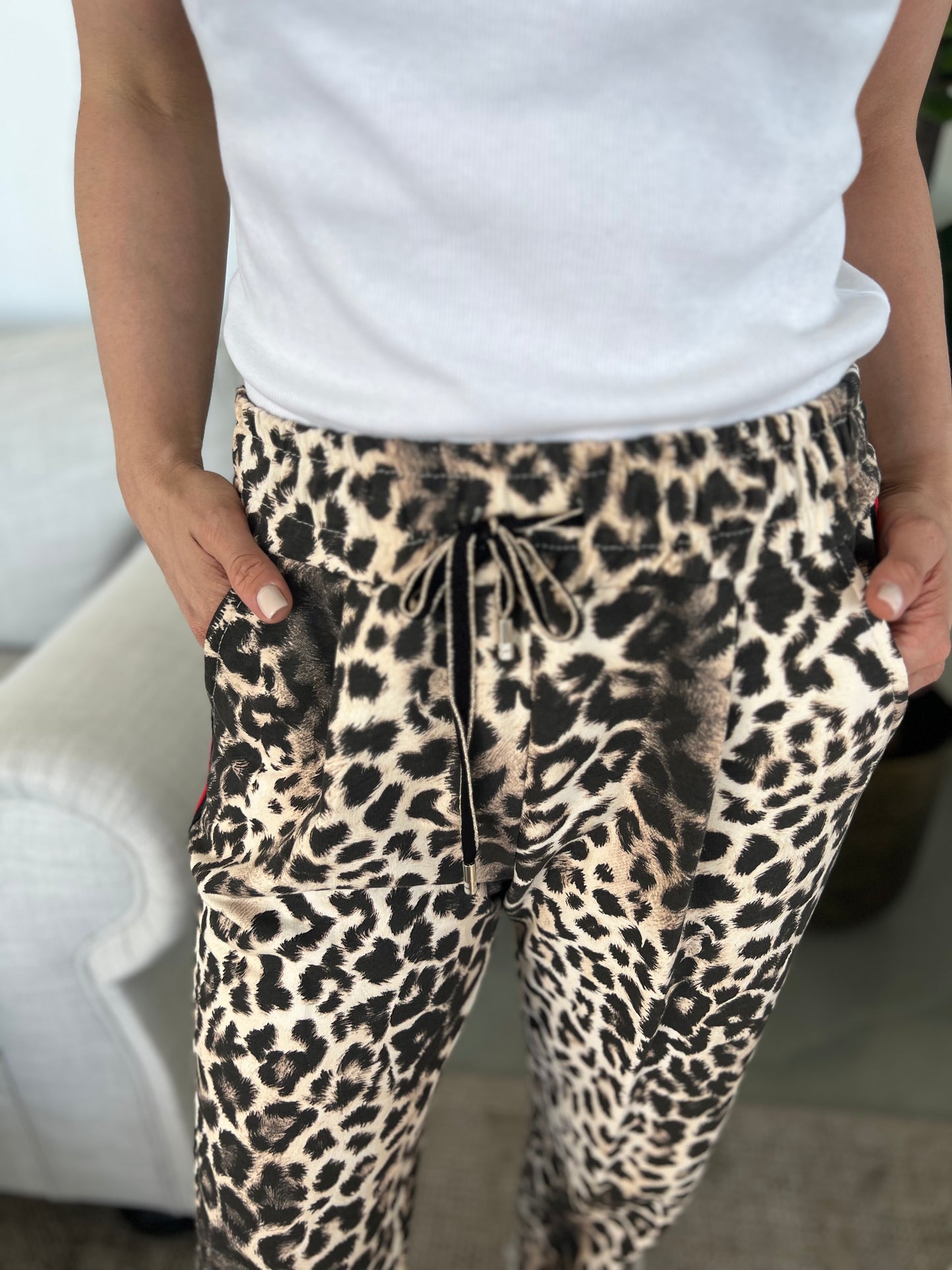 Italian pants - Leopard terry