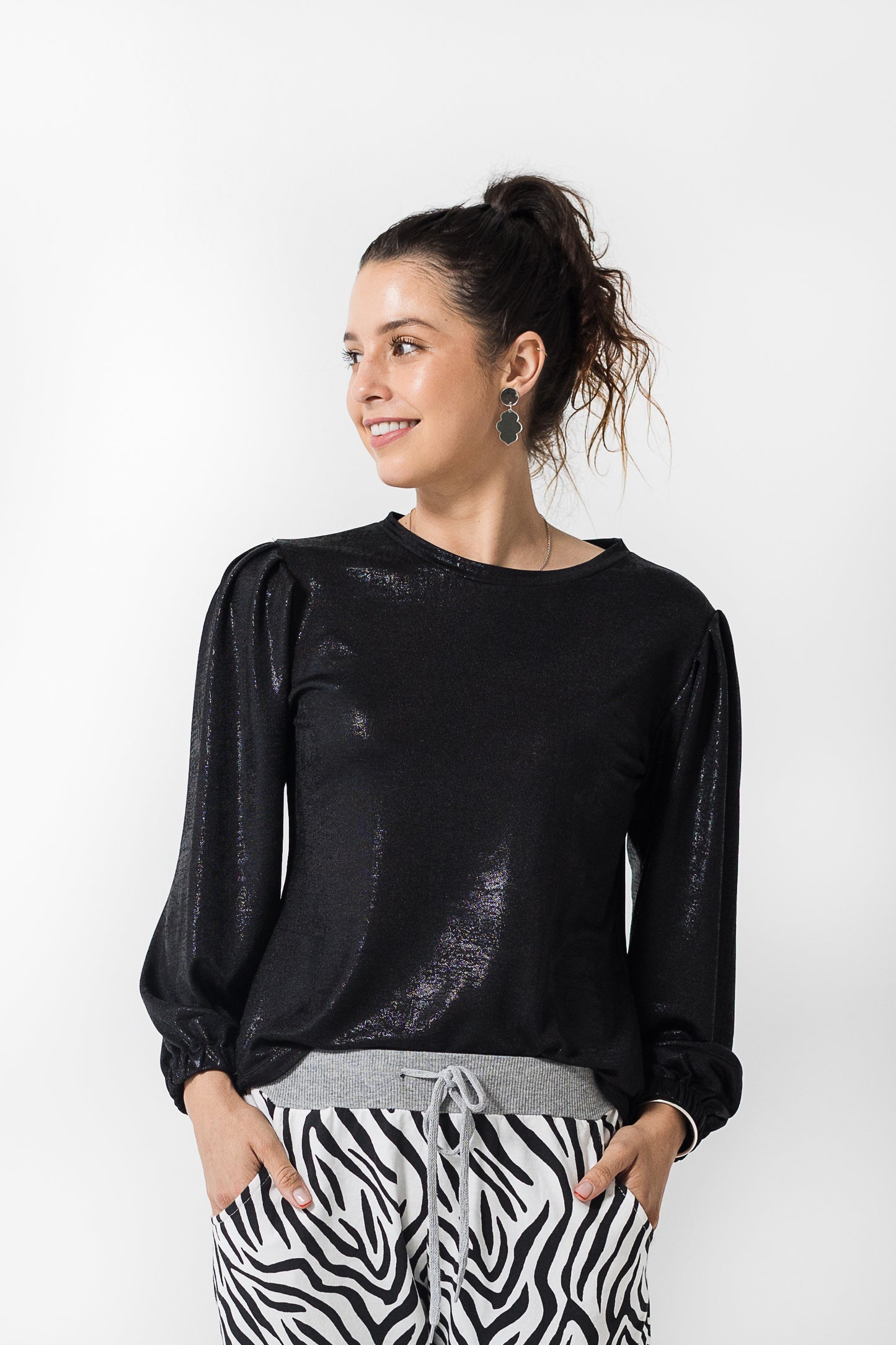 Mia top - Black texture