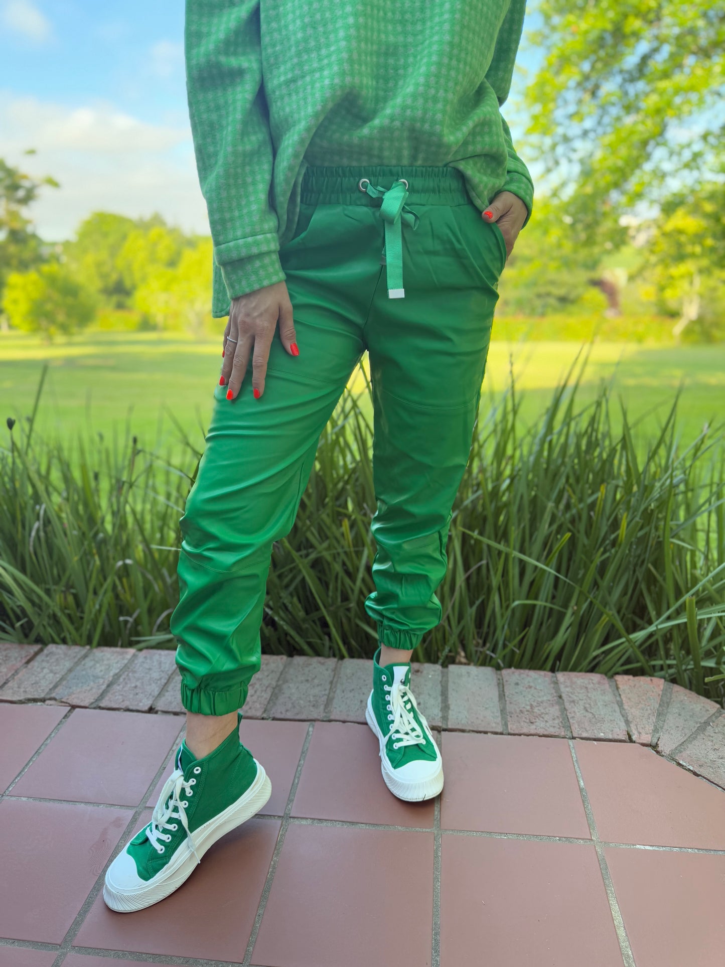 Lea pants - Green leather