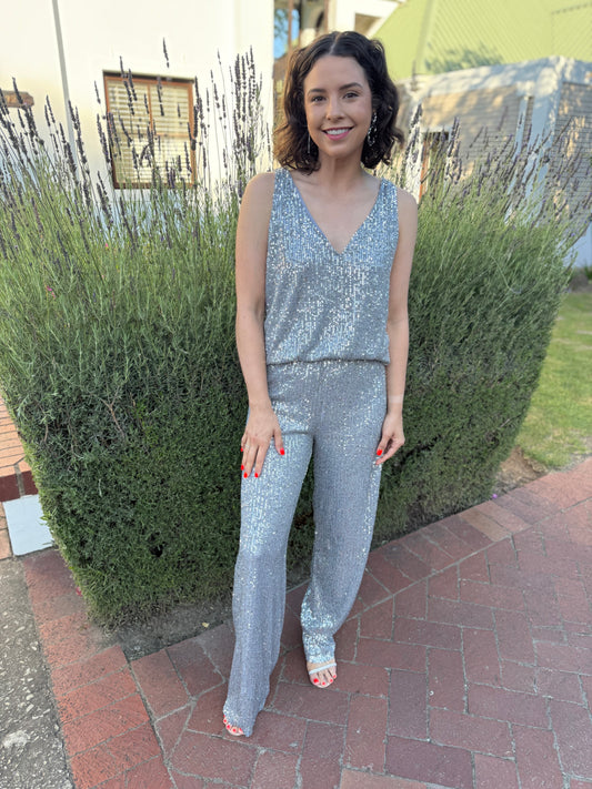 Sequin pants - Grey silver