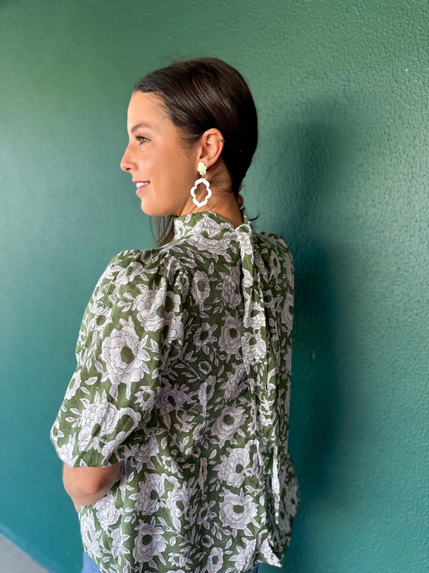 Lena top - Green floral