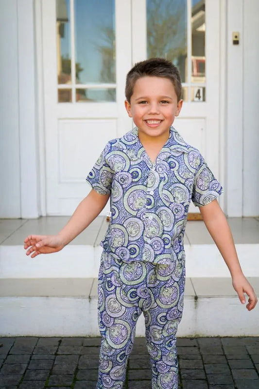 Boys shirt (short sleeve)- Circular print