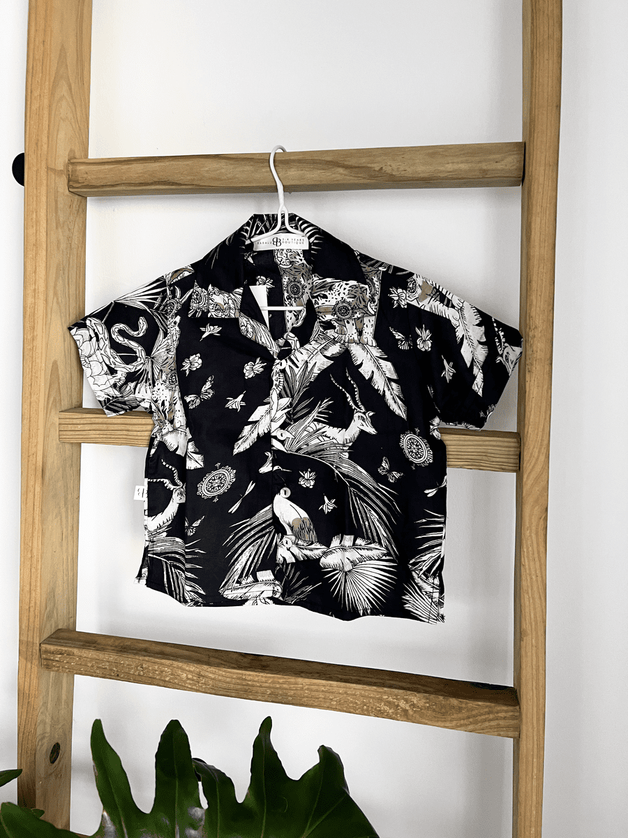 Boys shirt (short sleeve) - Jungle king black Babalu boutique