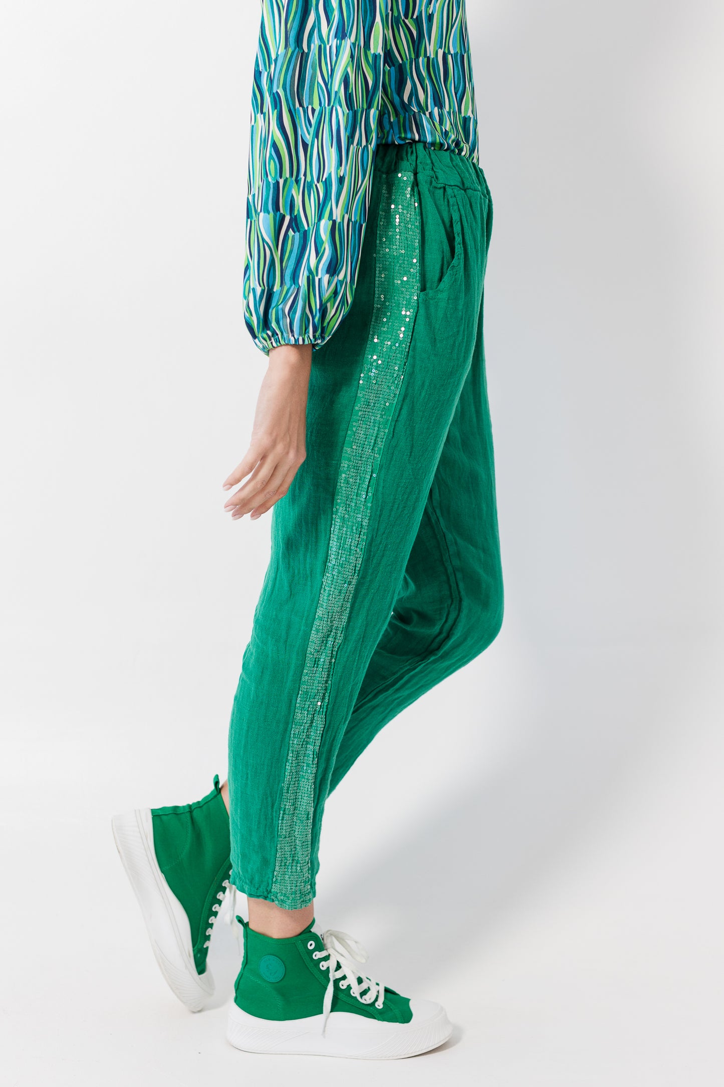 Italian pants - Green dream linen