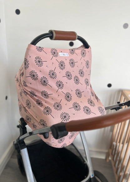 Car seat cover / feeding blanket - Dandelion Babalu boutique