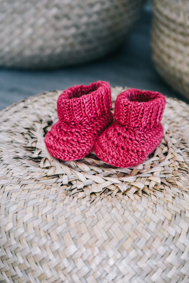 Cashmere baby shoes - Dark pink Babalu boutique