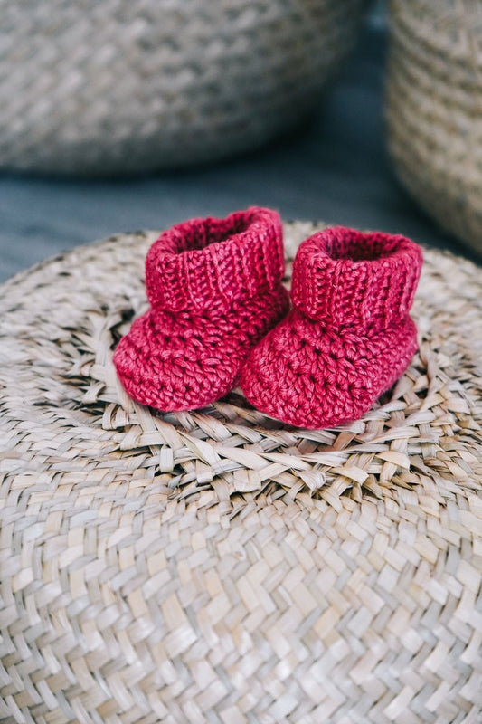 Cashmere baby shoes - Dark pink Babalu boutique