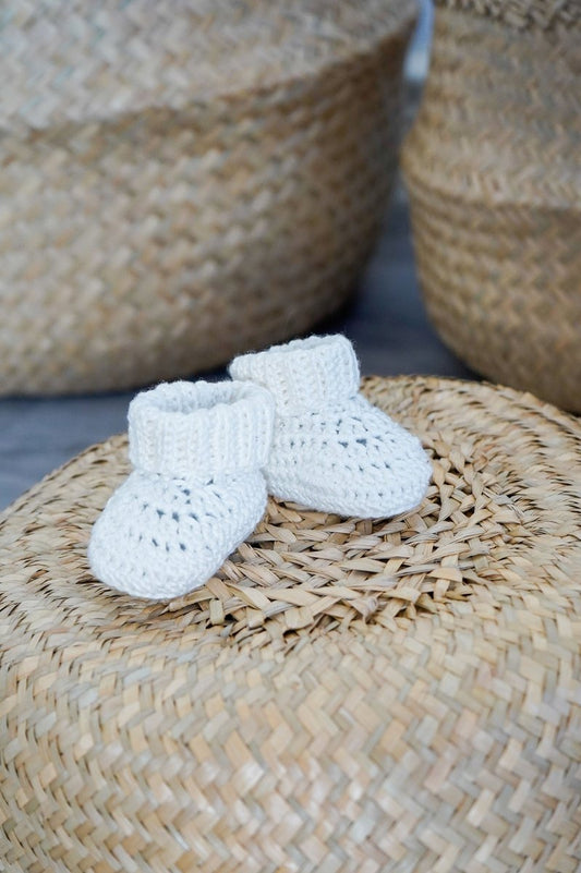 Cashmere baby shoes - Off white Babalu boutique