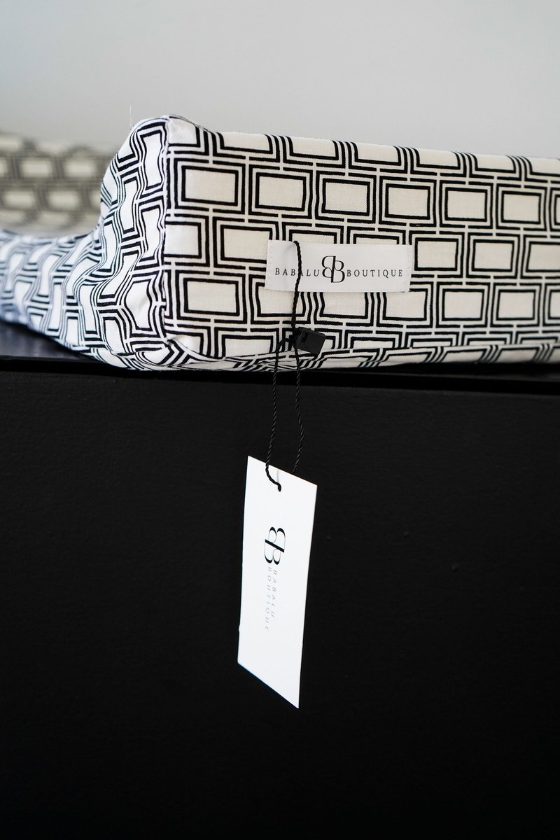 Changing mat cover only - Black and white geometric print Babalu boutique