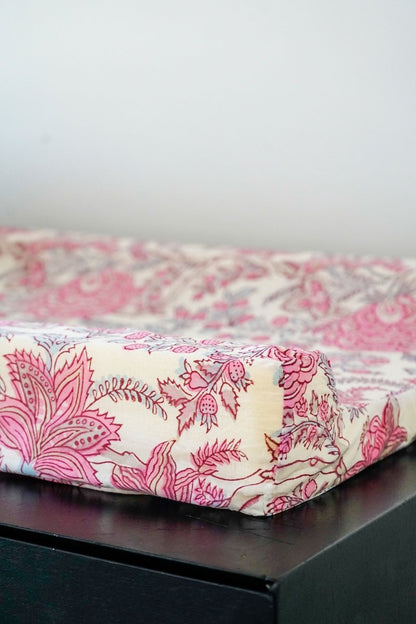 Changing mat cover only- pink floral Babalu boutique