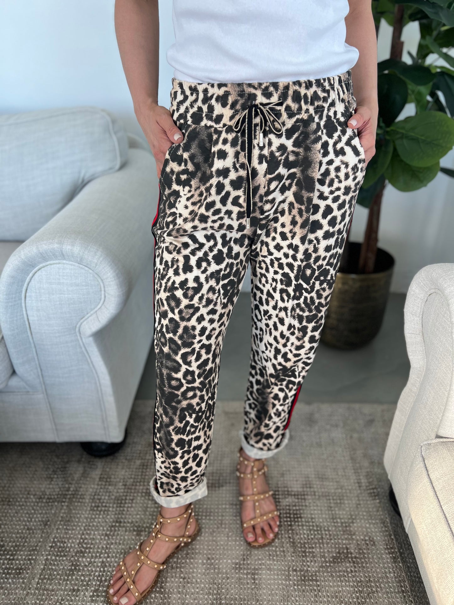 Italian pants - Leopard terry