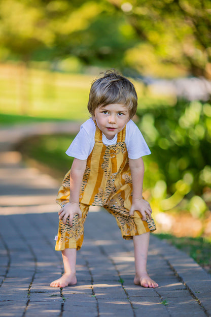 Dungaree- Yellow Flat Tigers Babalu boutique