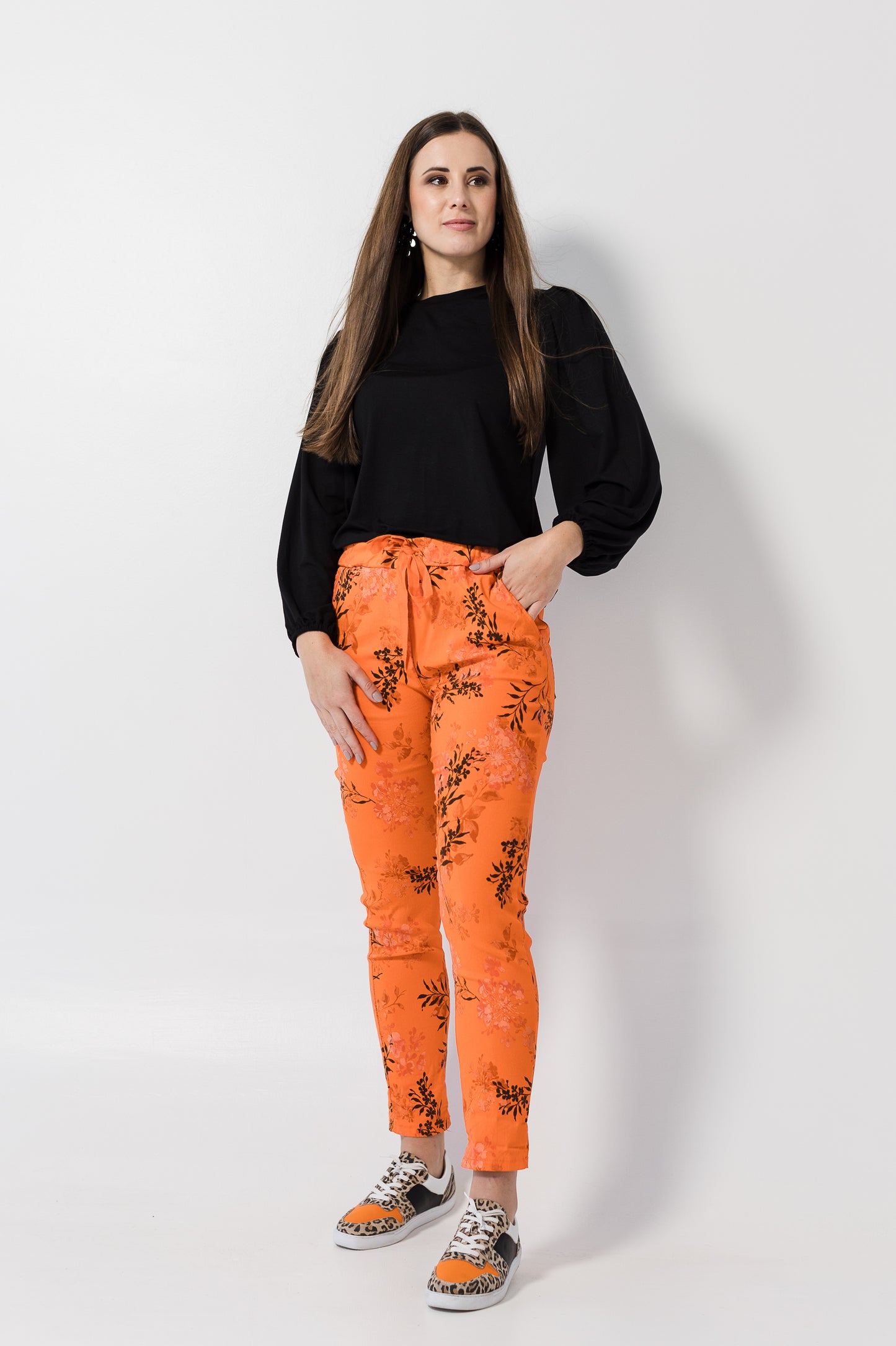 Italian pants - Orange floral