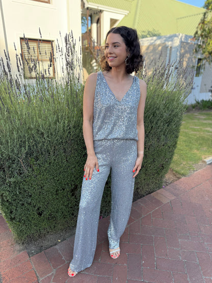 Sequin pants - Grey silver