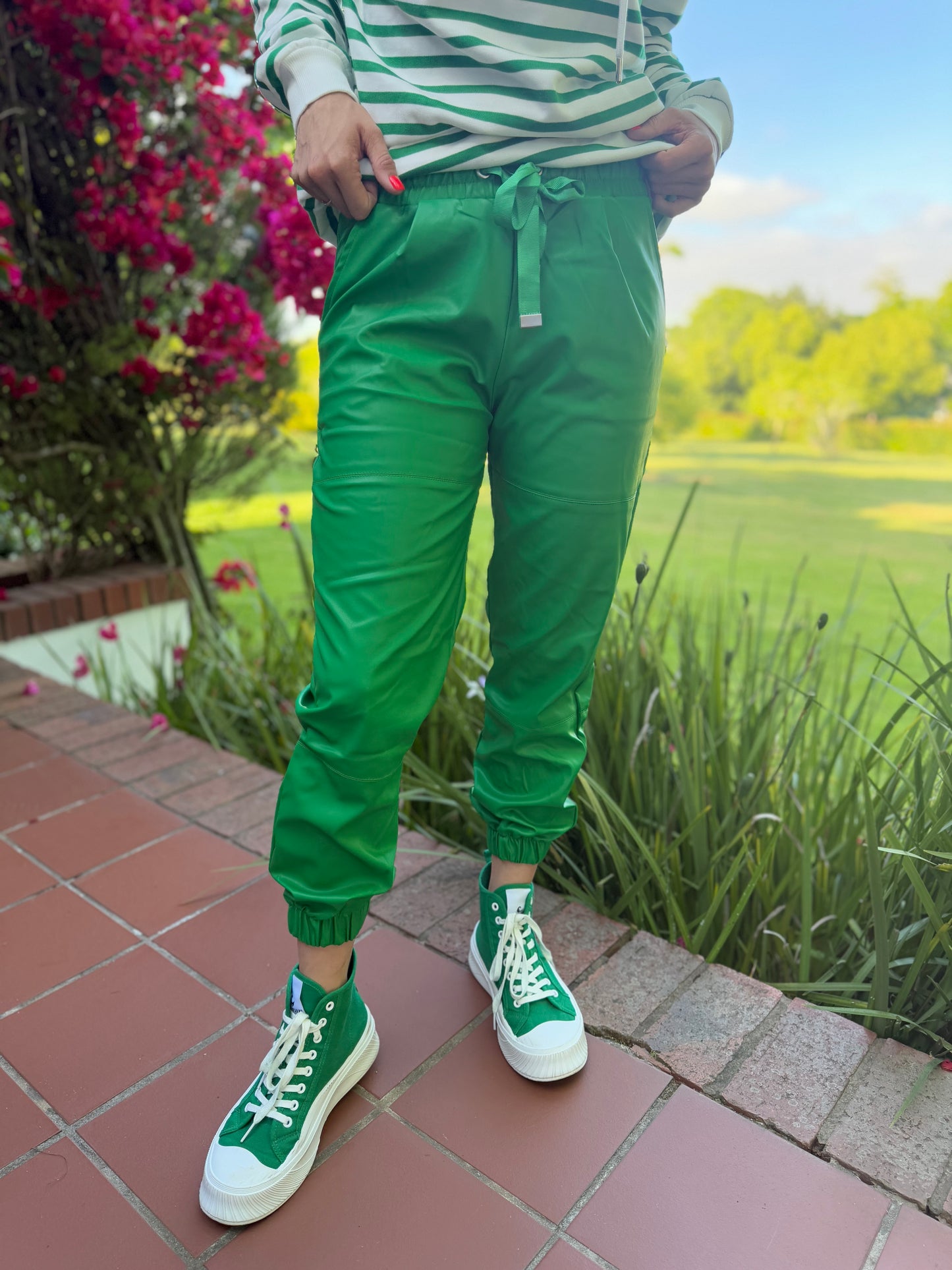 Lea pants - Green leather