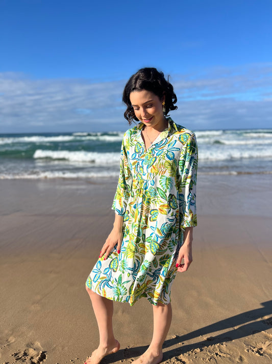 Denise dress - Tropical leaf