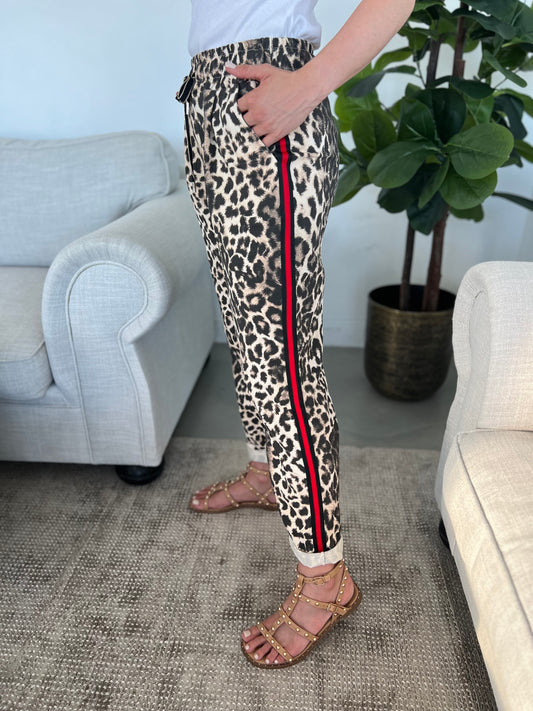 Italian pants - Leopard terry