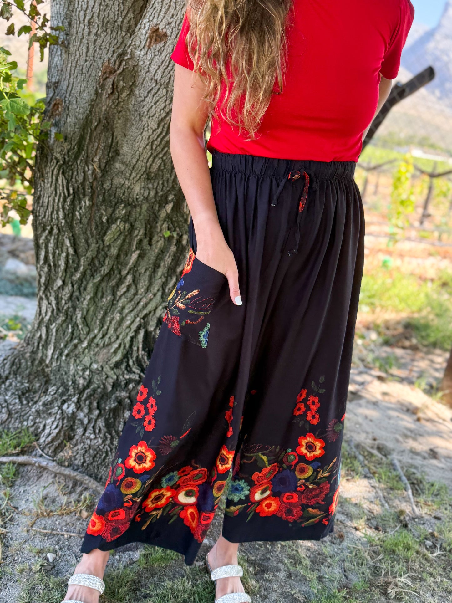 Jessie pants - Red floral