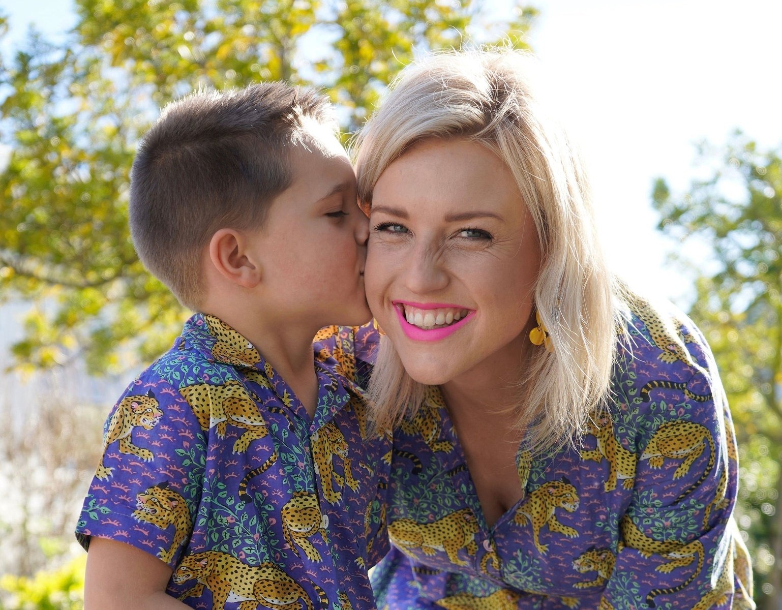 Purple tiger print - Boys shirt Babalu boutique