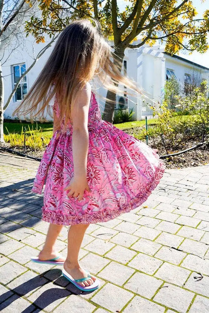 Wrap dress - pink and red floral