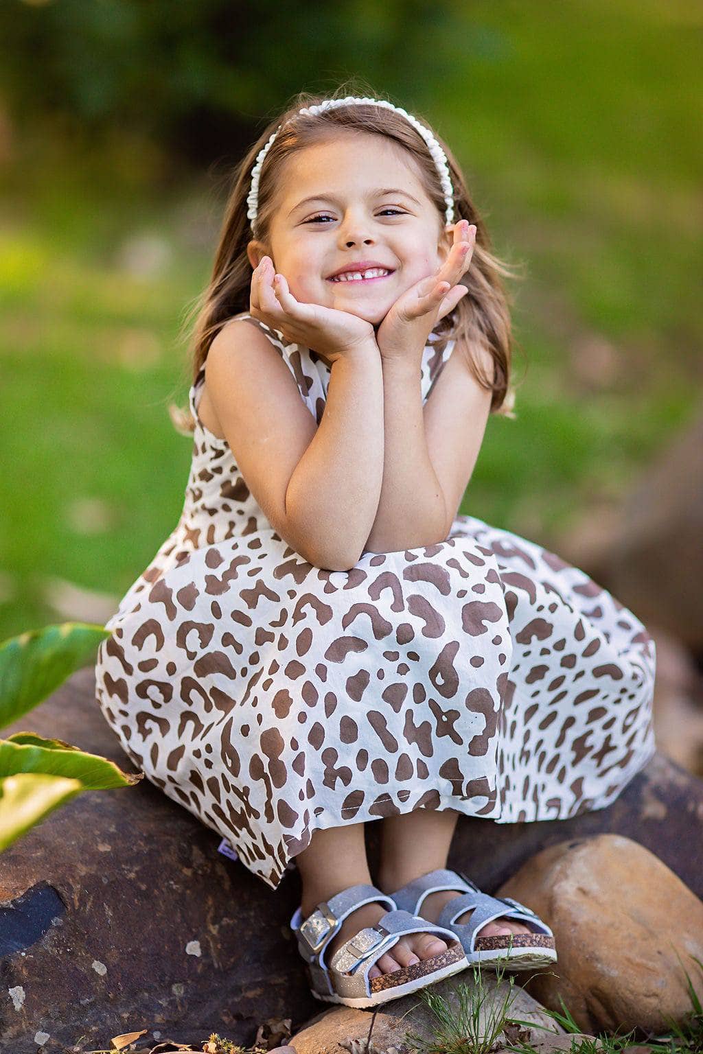 Wrap dress- Beige leopard print