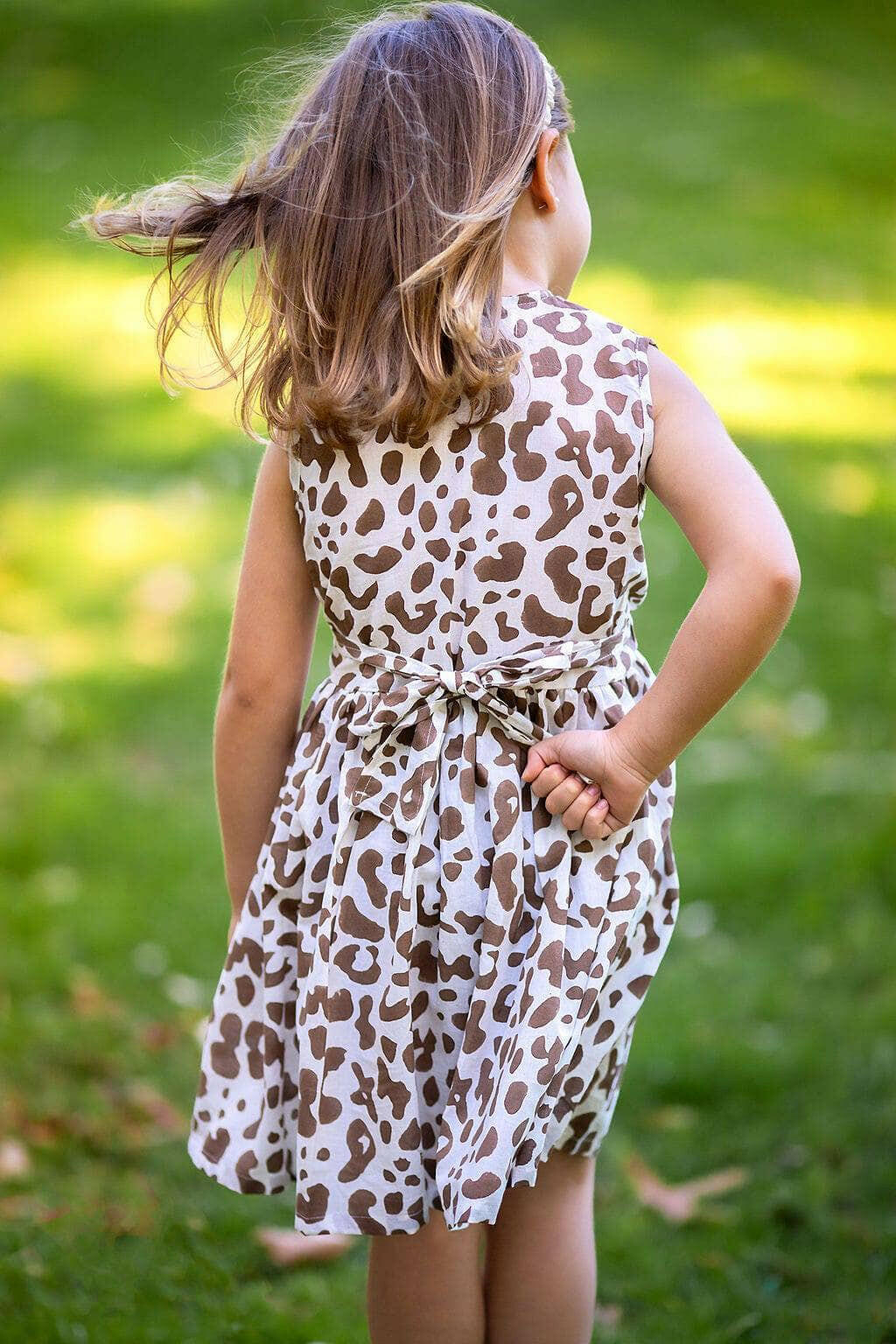 Wrap dress- Beige leopard print